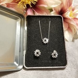 🆕️Sterling Silver CZ Necklace & Earring Set